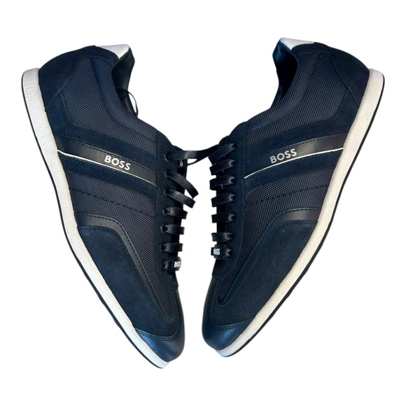 NIB Hugo Boss Stiven Sneakers in Dark Blue Men's Size 7 New in Box - Picture 2 of 5
